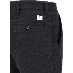 Black Cotton Casual Pants