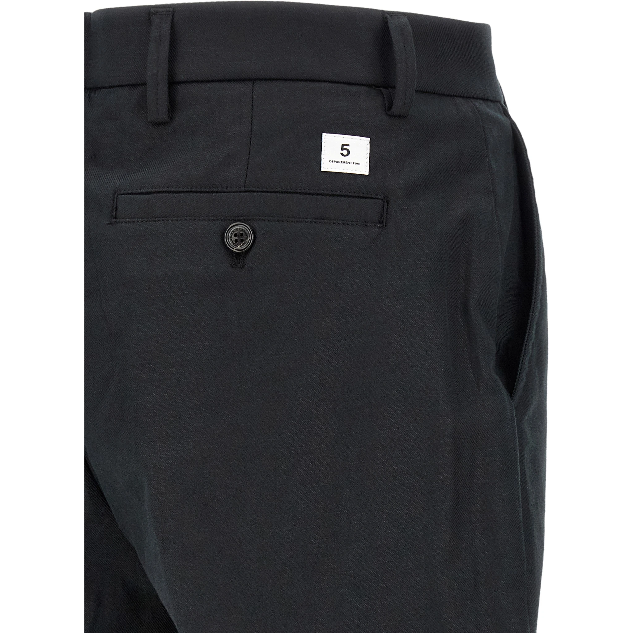 Black Cotton Casual Pants