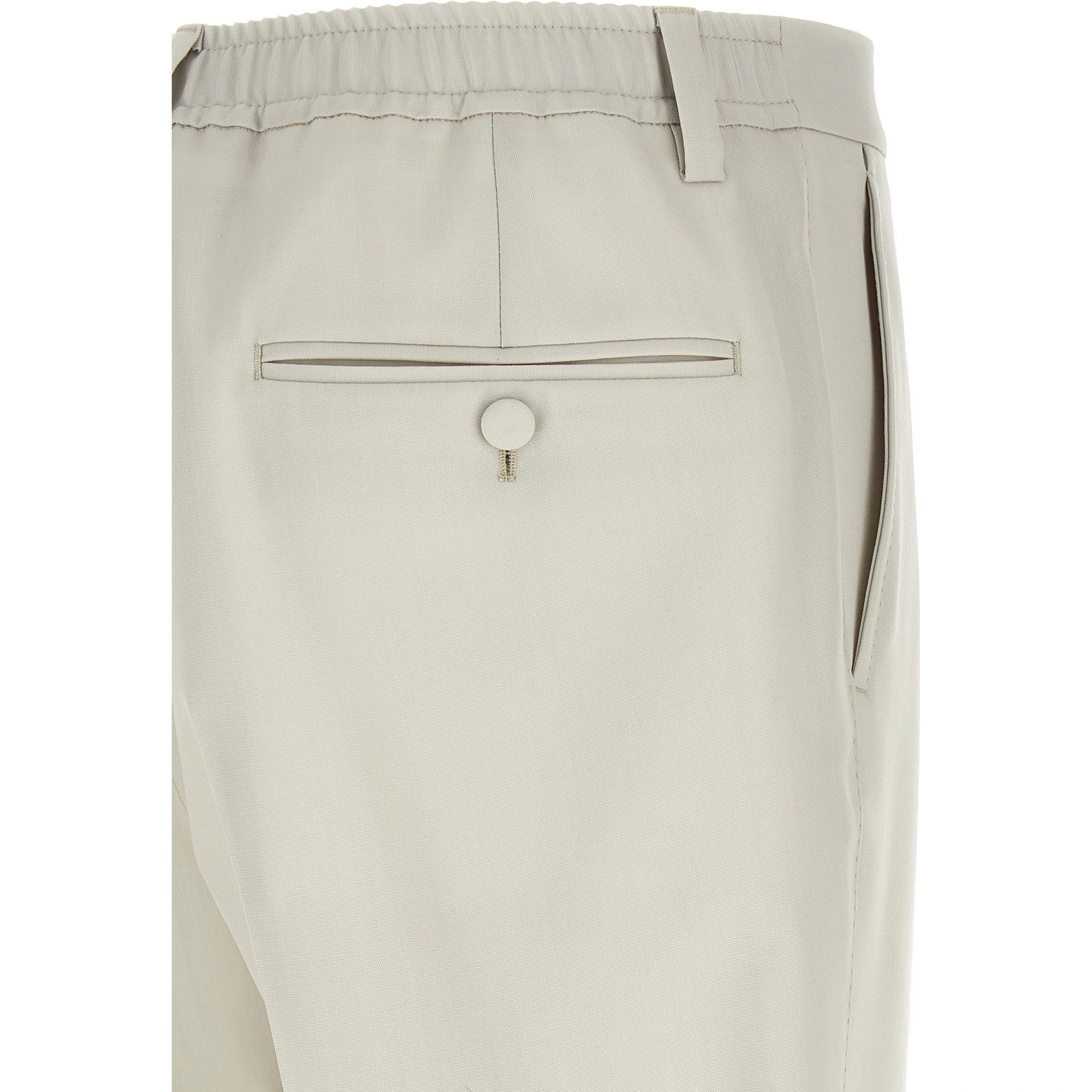 Beige Virgin Wool Dress Pants