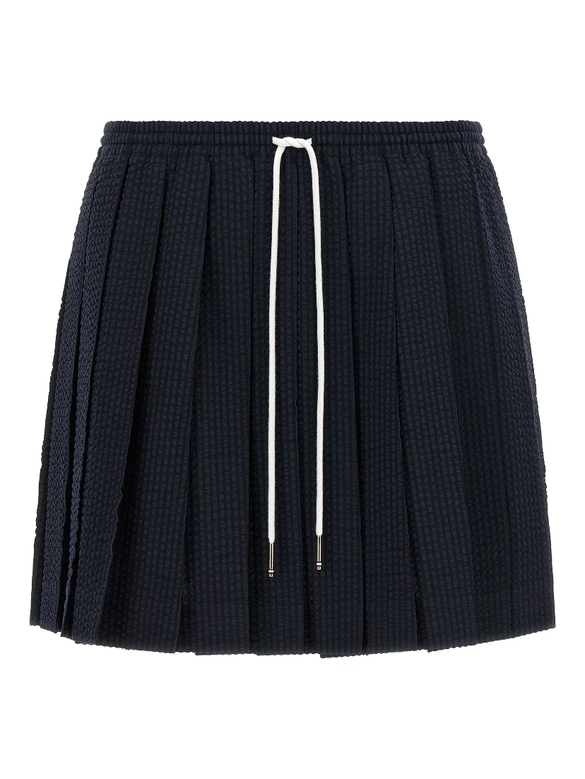 Blue Wool Long Skirt