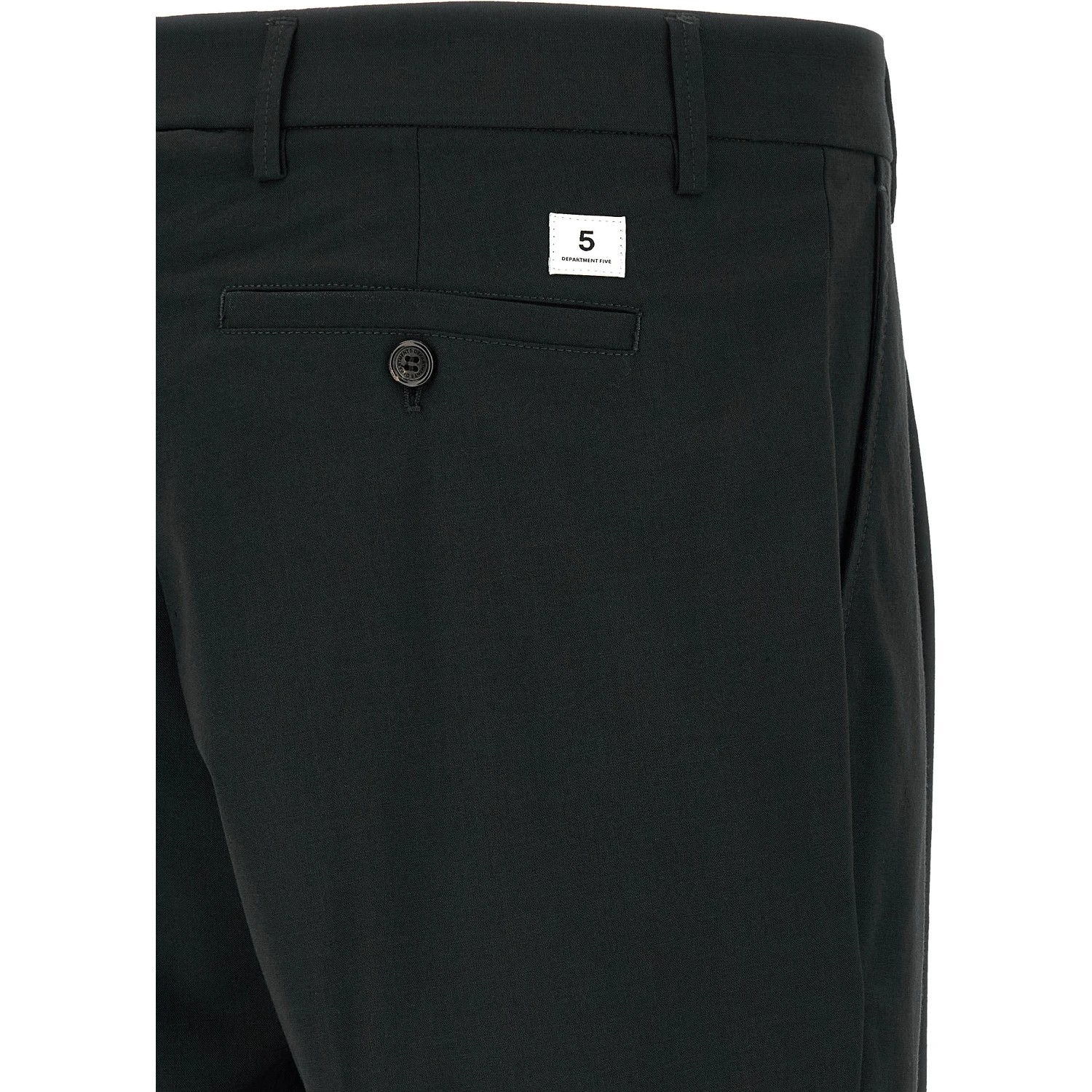 Black Polyester Casual Pants
