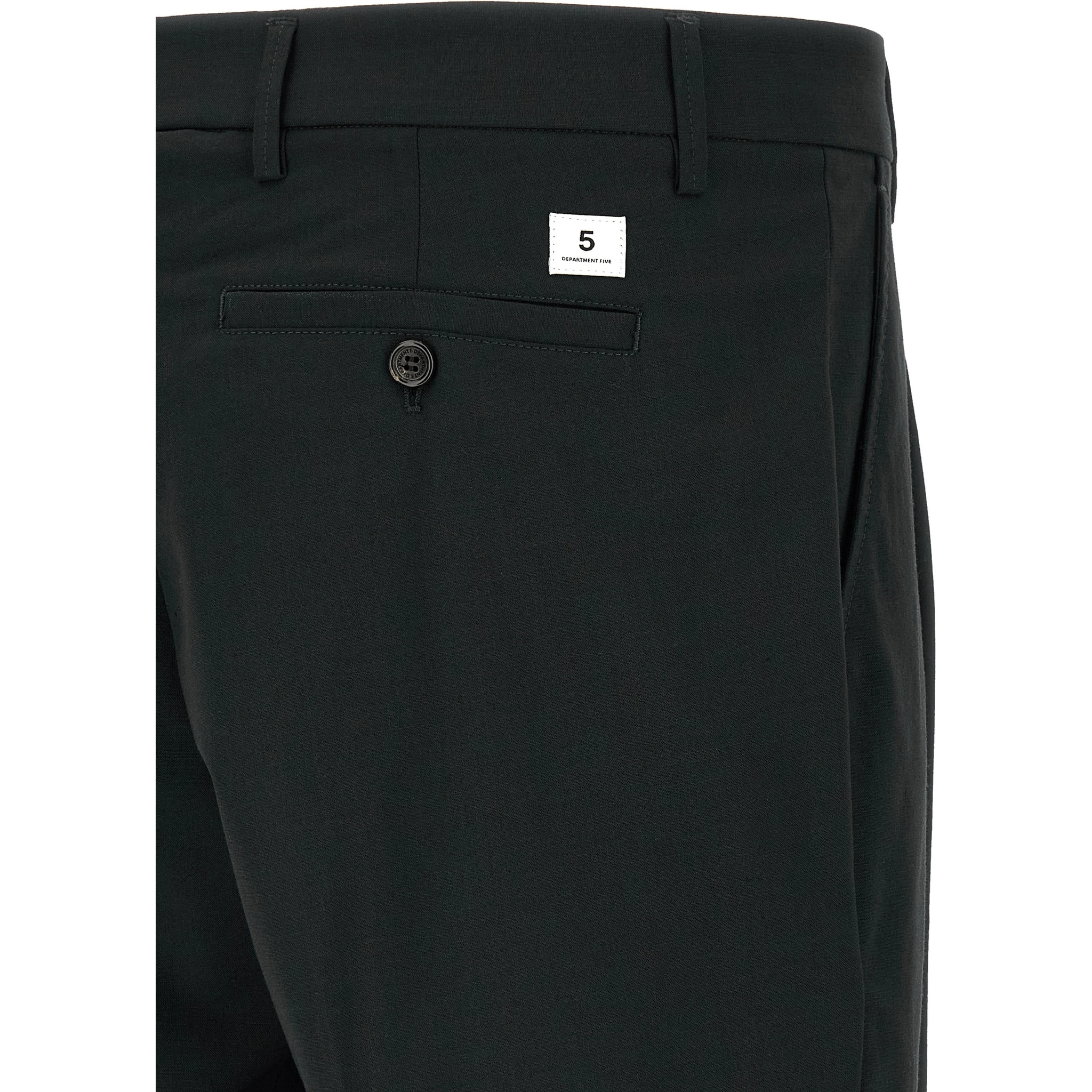 Black Polyester Casual Pants