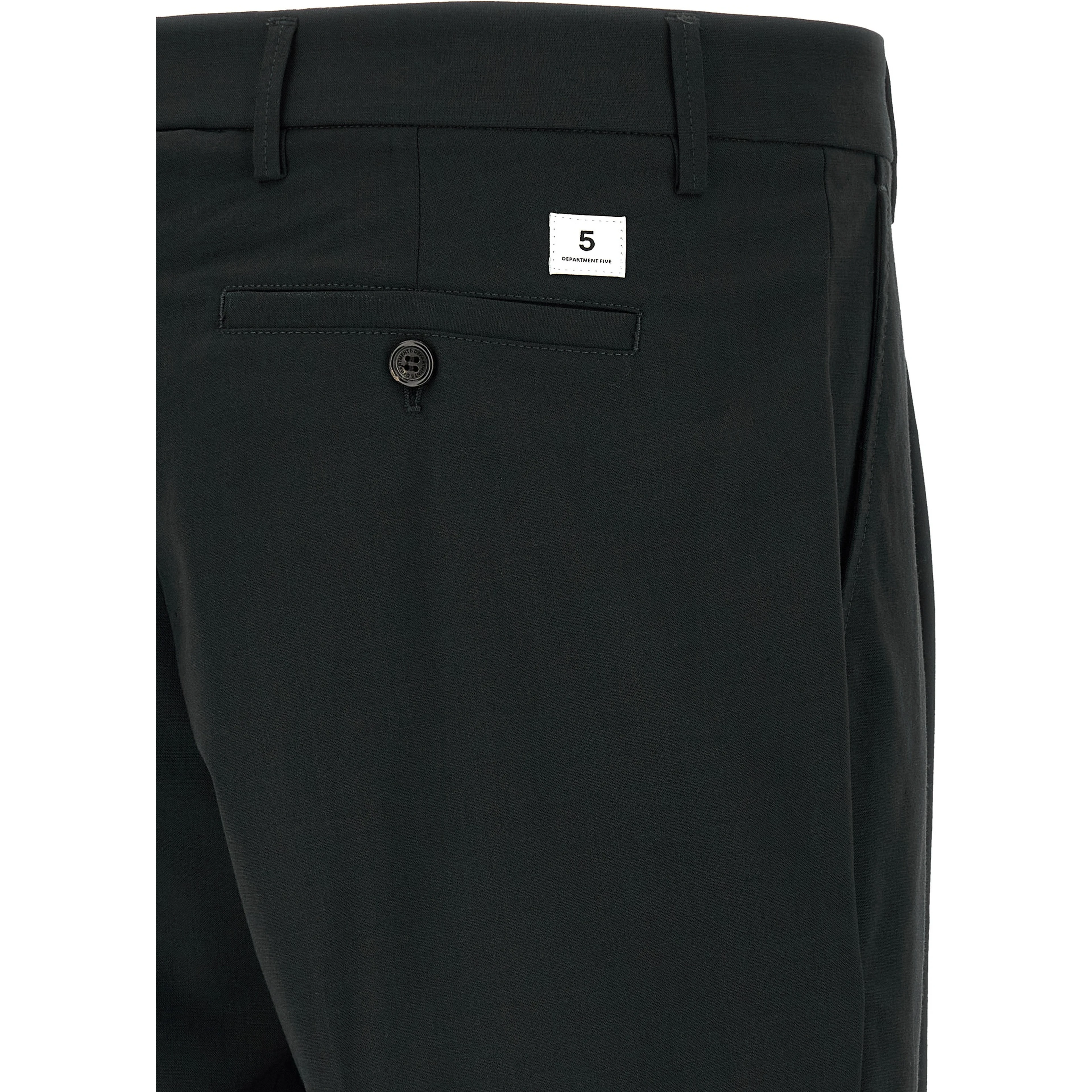 Black Polyester Casual Pants