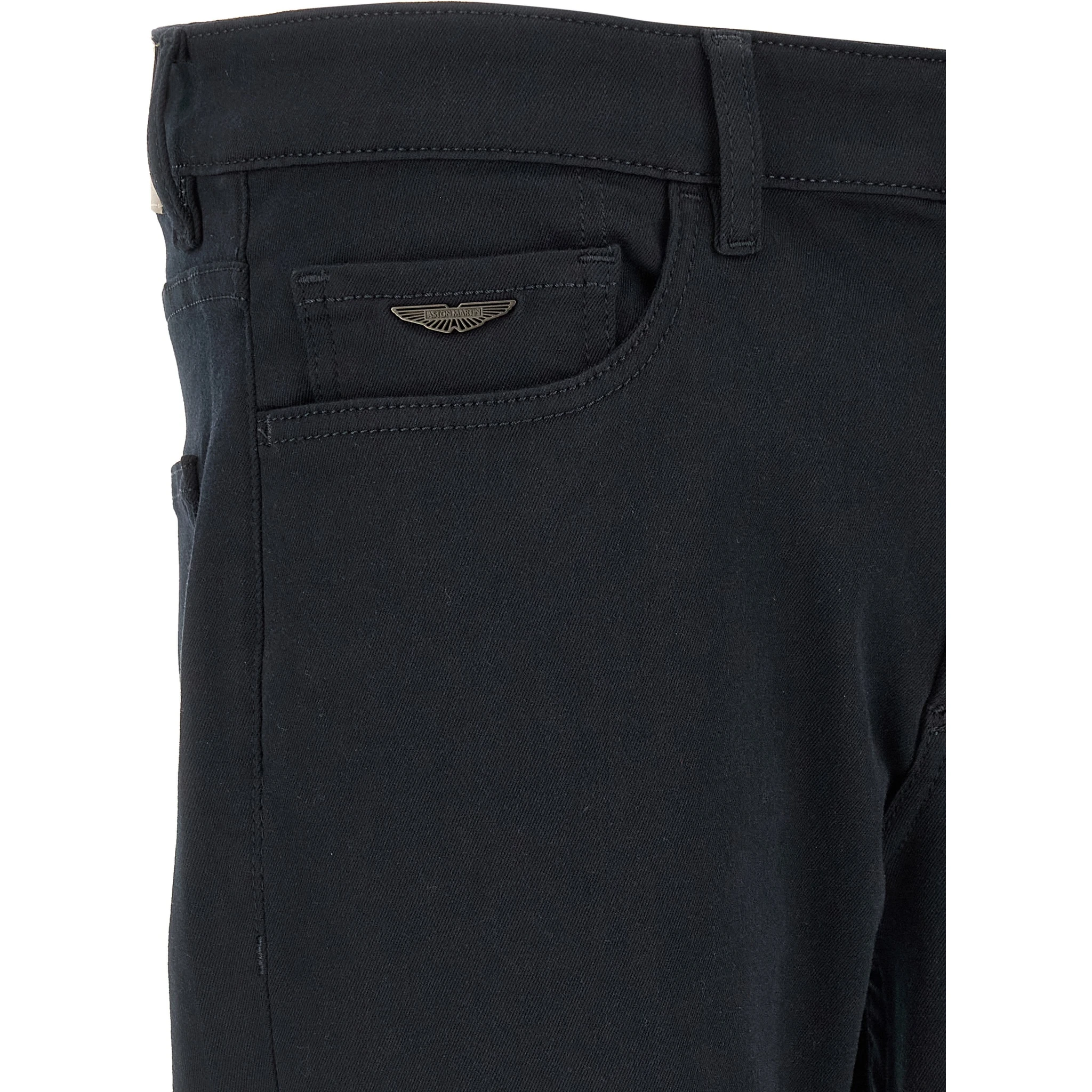 Blue Polyester Straight-Leg Jeans