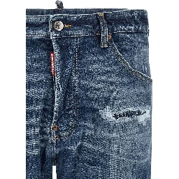 Blue Cotton Slim Fit Jeans