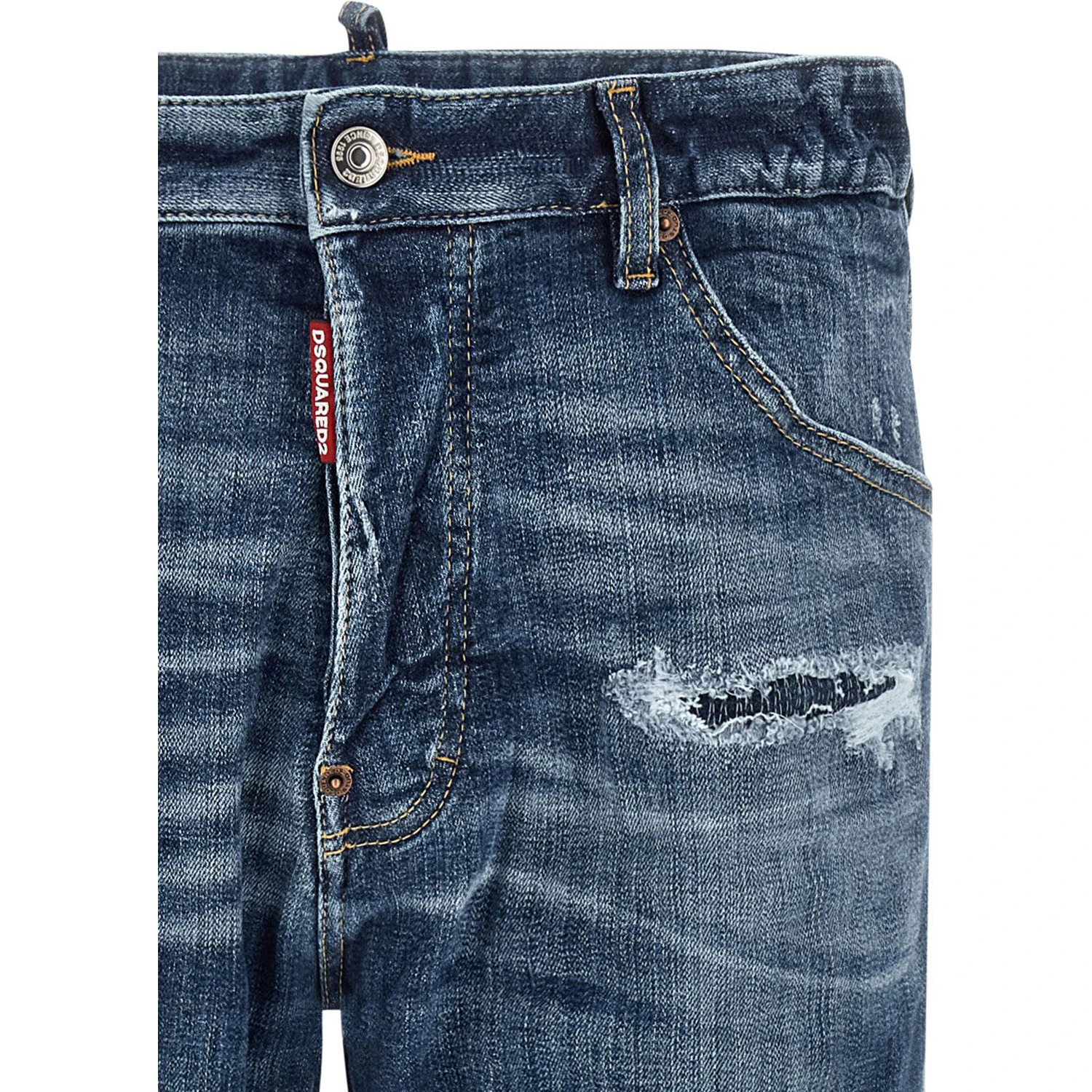 Blue Cotton Slim Fit Jeans