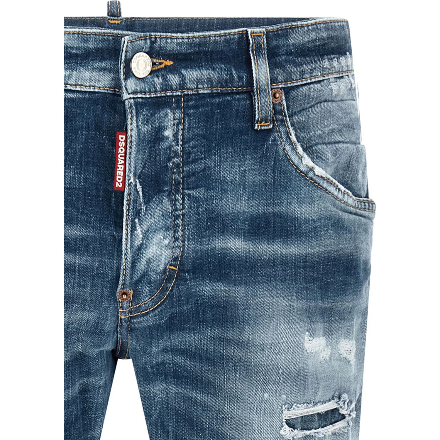 Blue Cotton Boyfriend Jeans