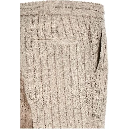 Beige Linen Casual Pants