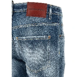 Blue Cotton Boyfriend Jeans