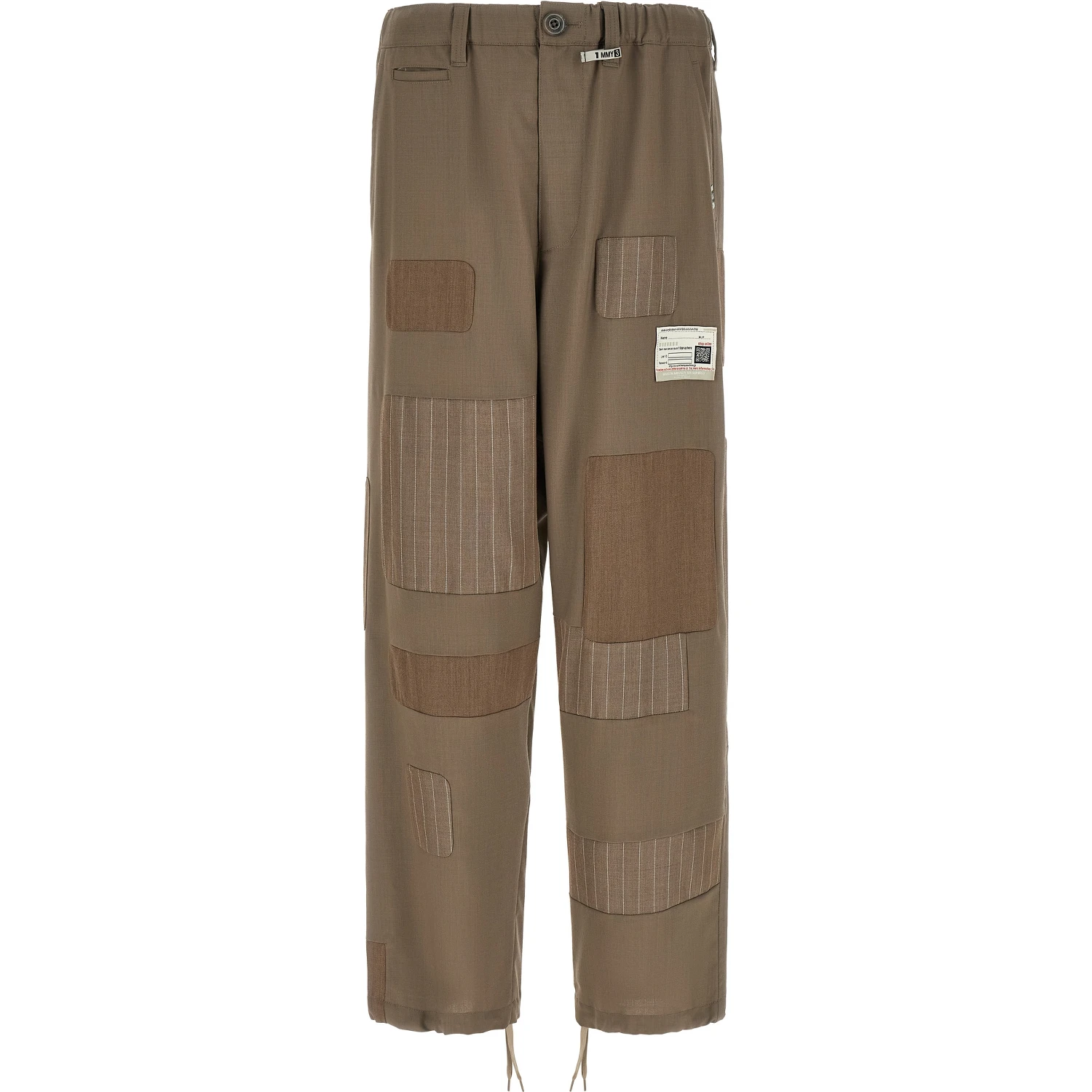 Beige Wool Casual Pants