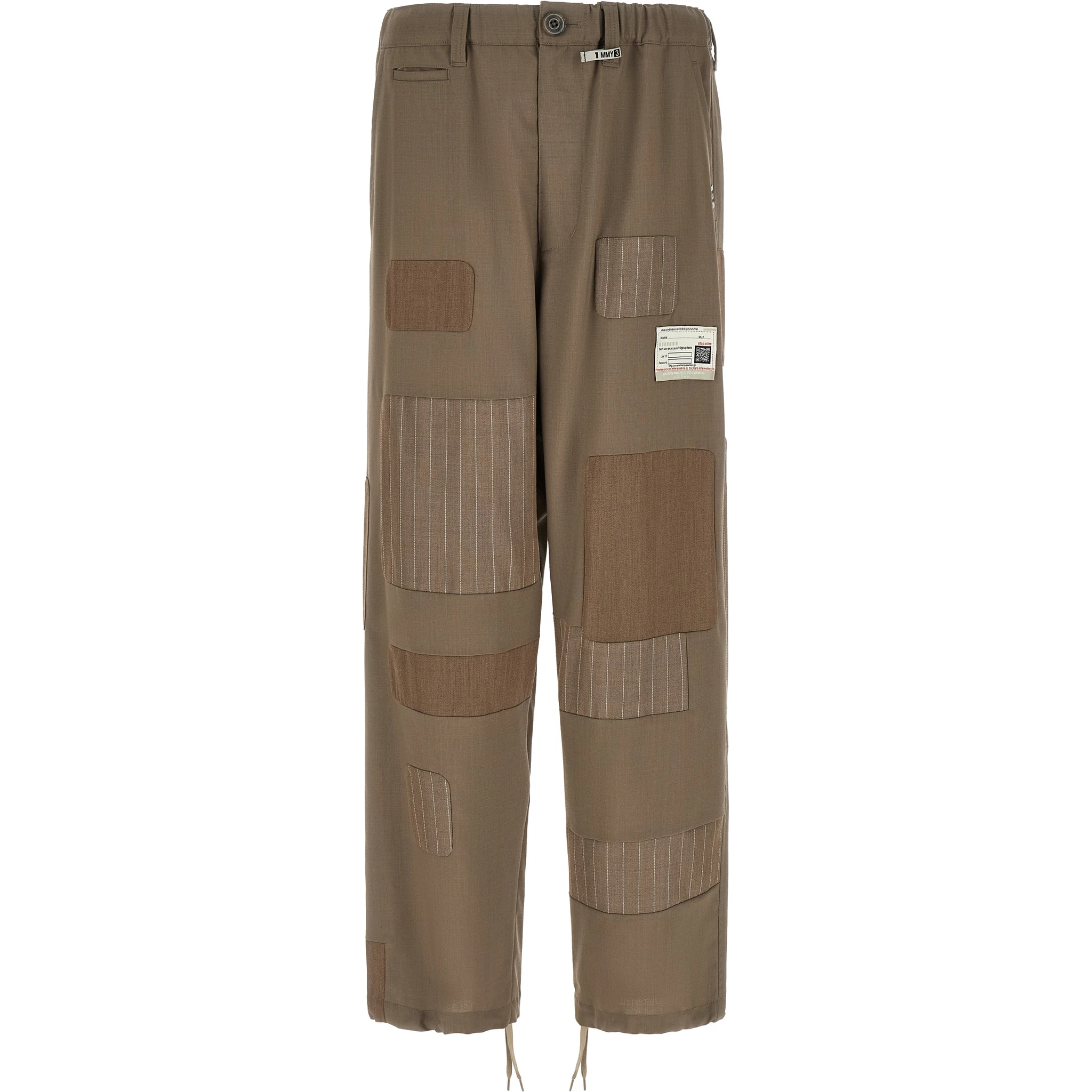 Beige Wool Casual Pants