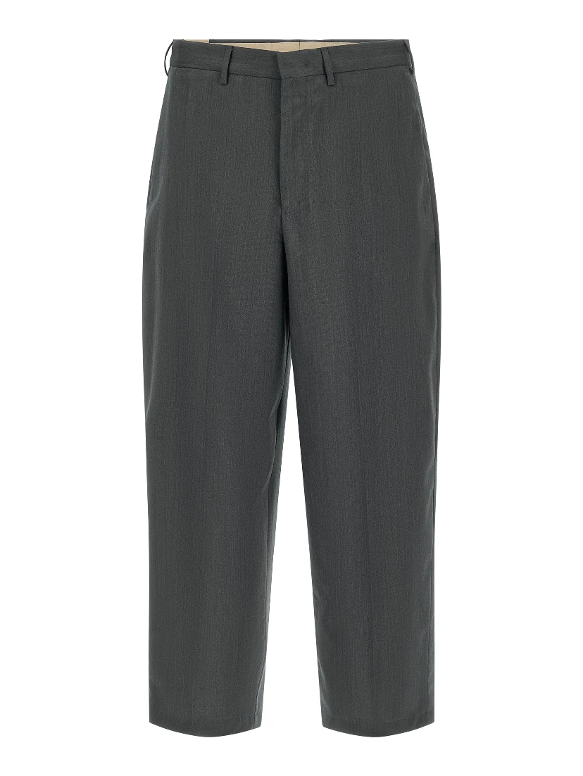 Gray Virgin Wool Dress Pants