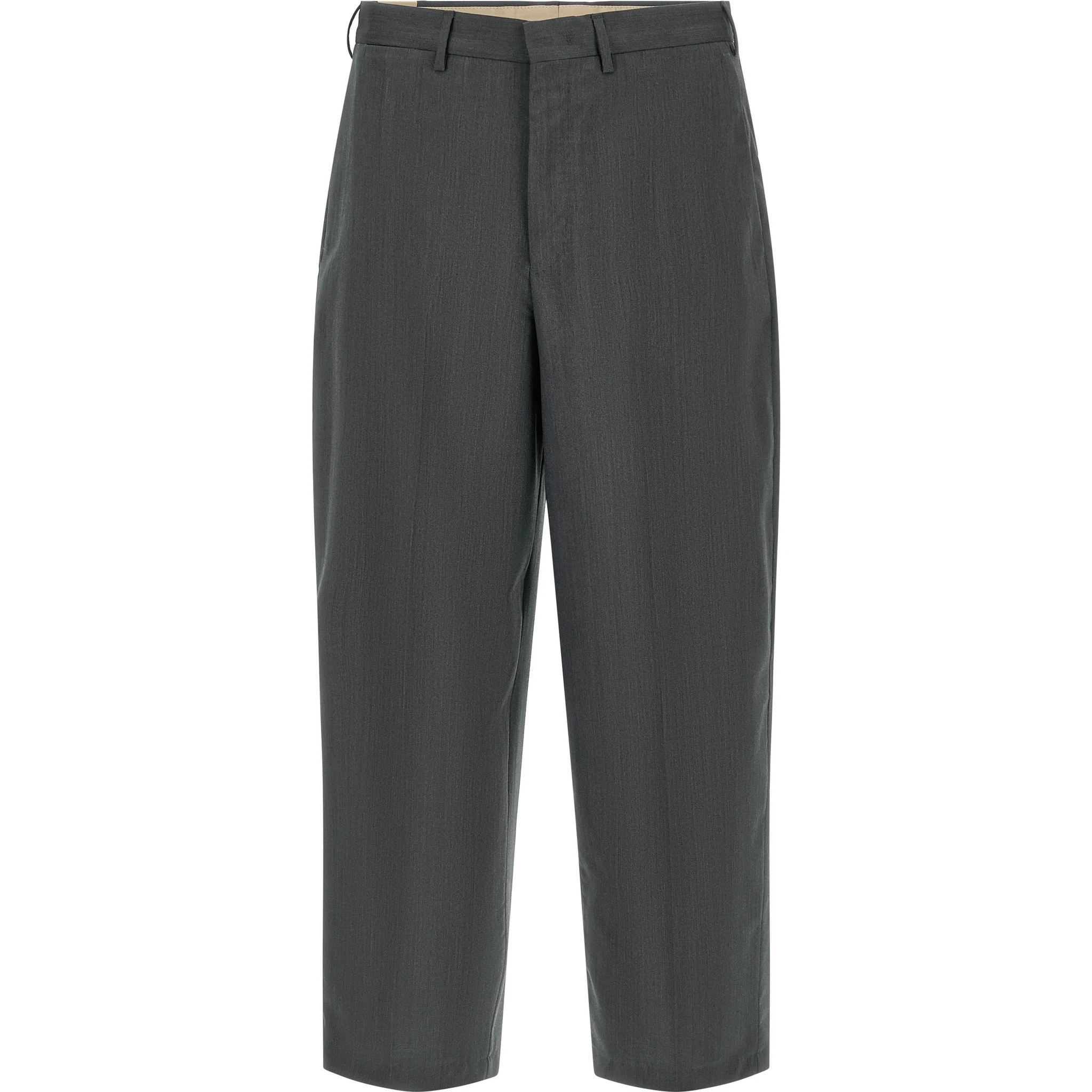 Gray Virgin Wool Dress Pants
