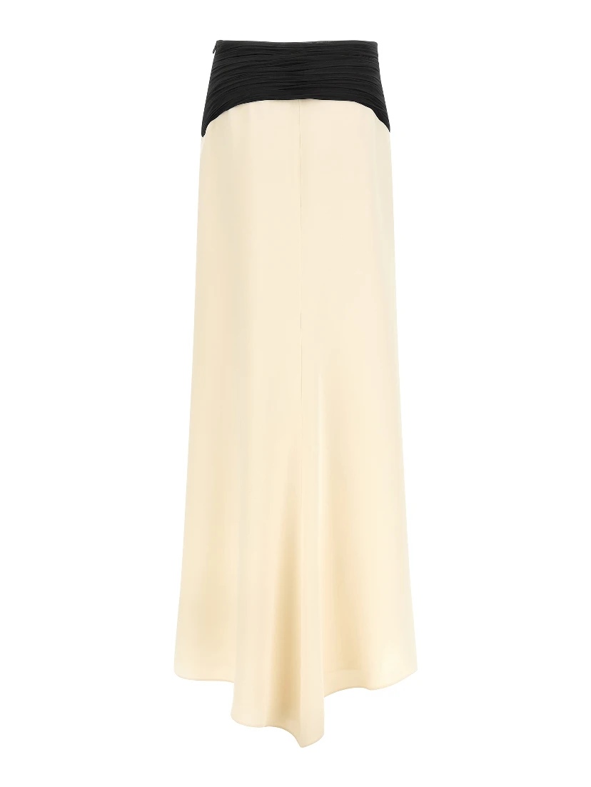 Bicolor Silk Mini Skirt