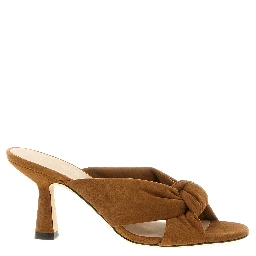 Brown Polyethylene Stiletto Heel Sandals