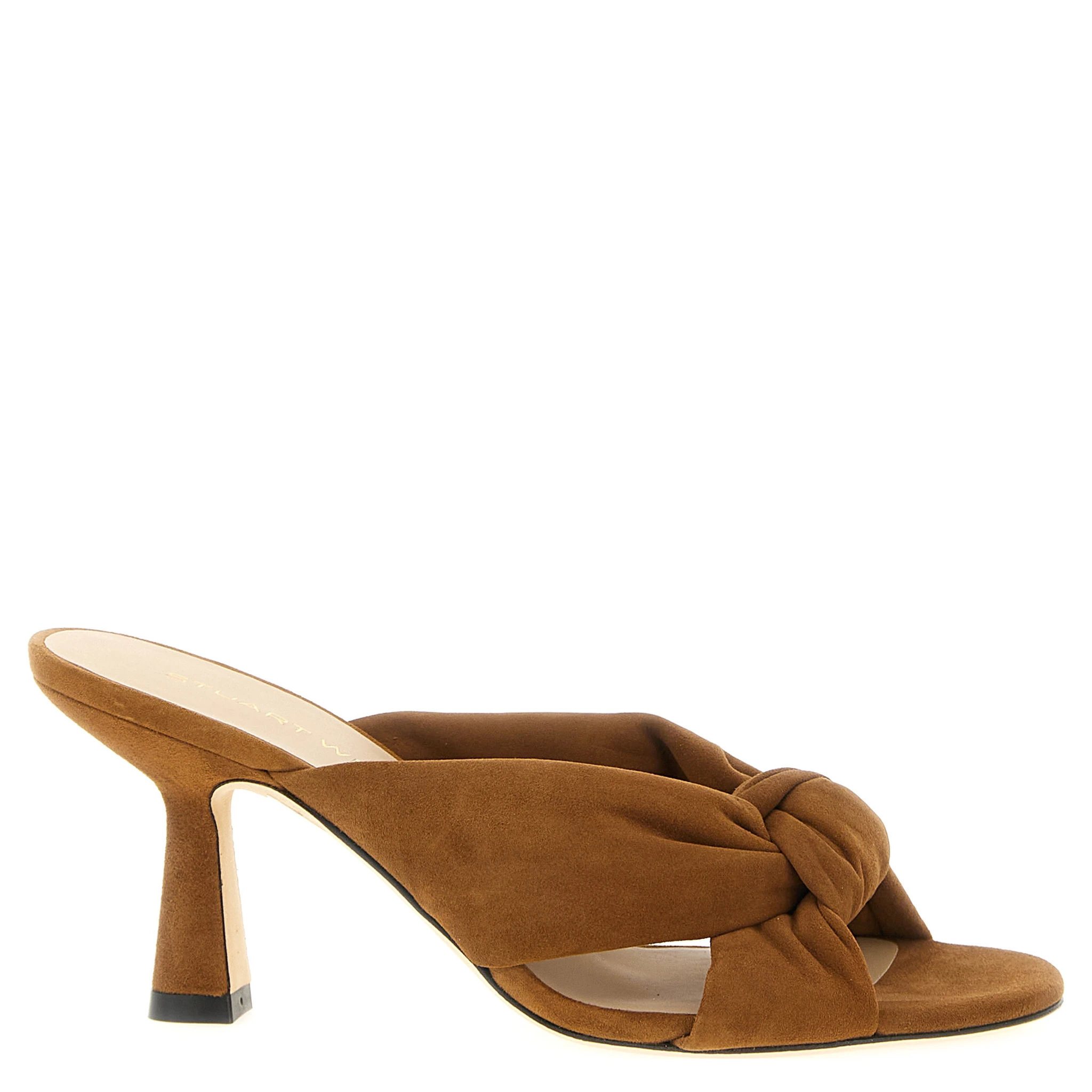 Brown Polyethylene Stiletto Heel Sandals
