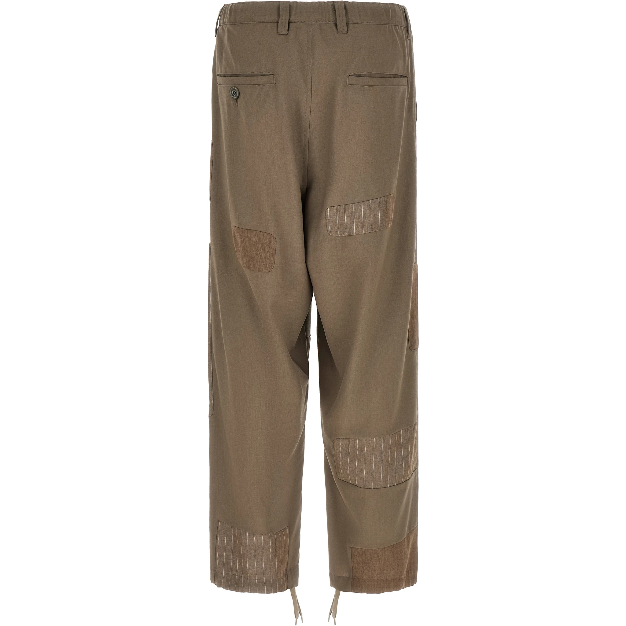 Beige Wool Casual Pants