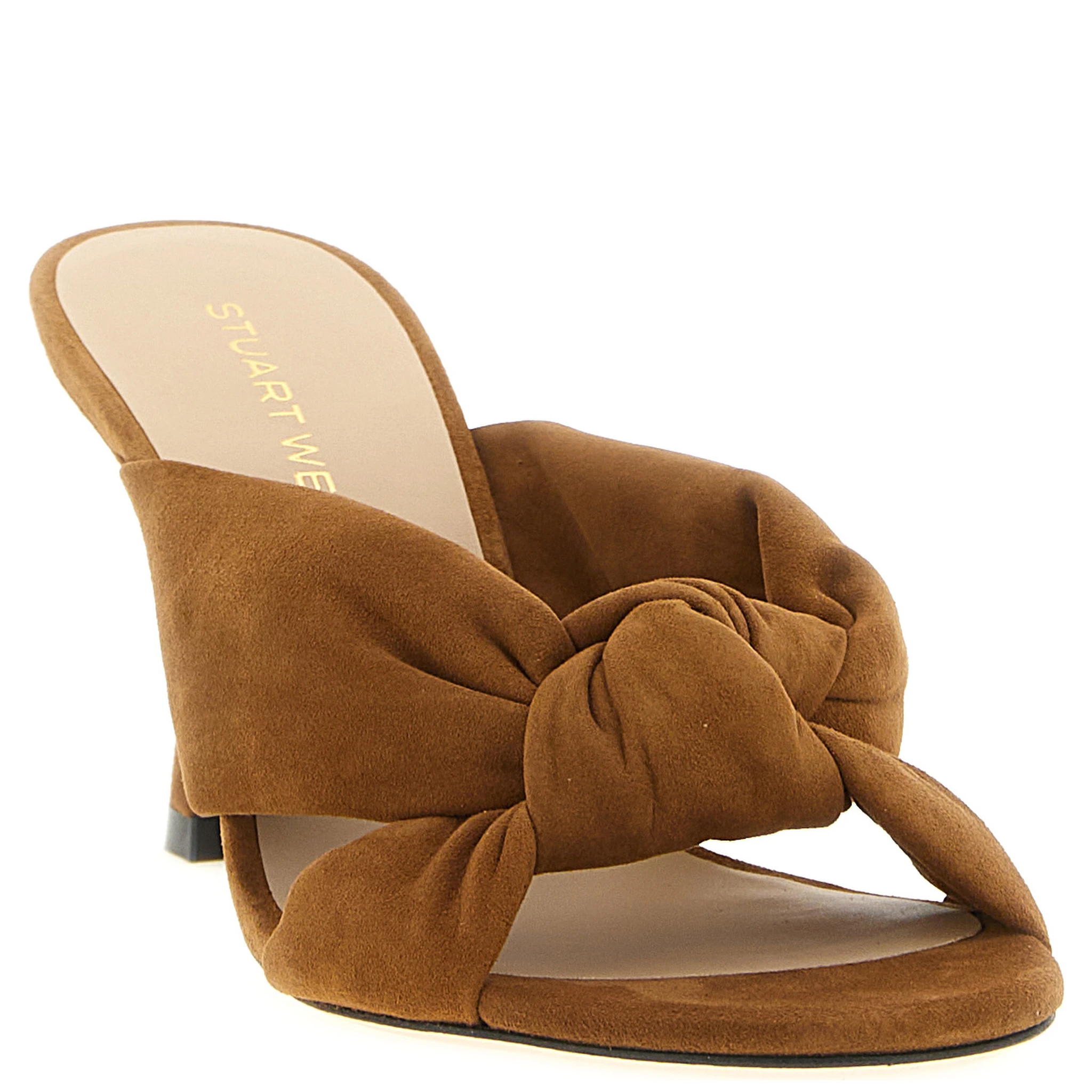Brown Polyethylene Stiletto Heel Sandals