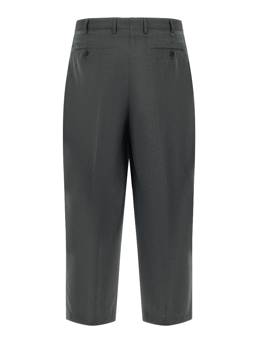 Gray Virgin Wool Dress Pants