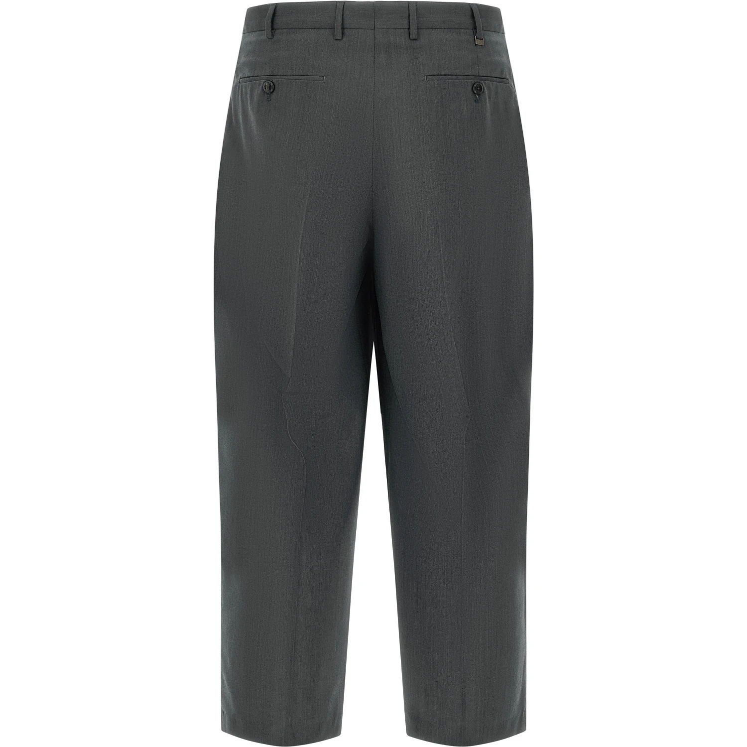 Gray Virgin Wool Dress Pants