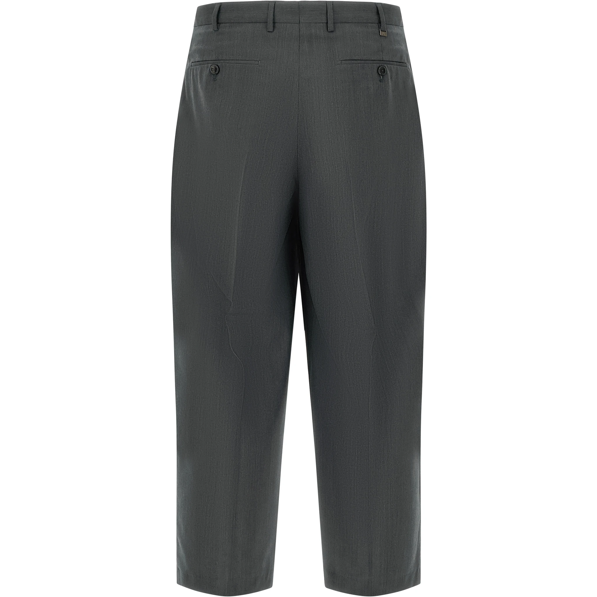 Gray Virgin Wool Dress Pants