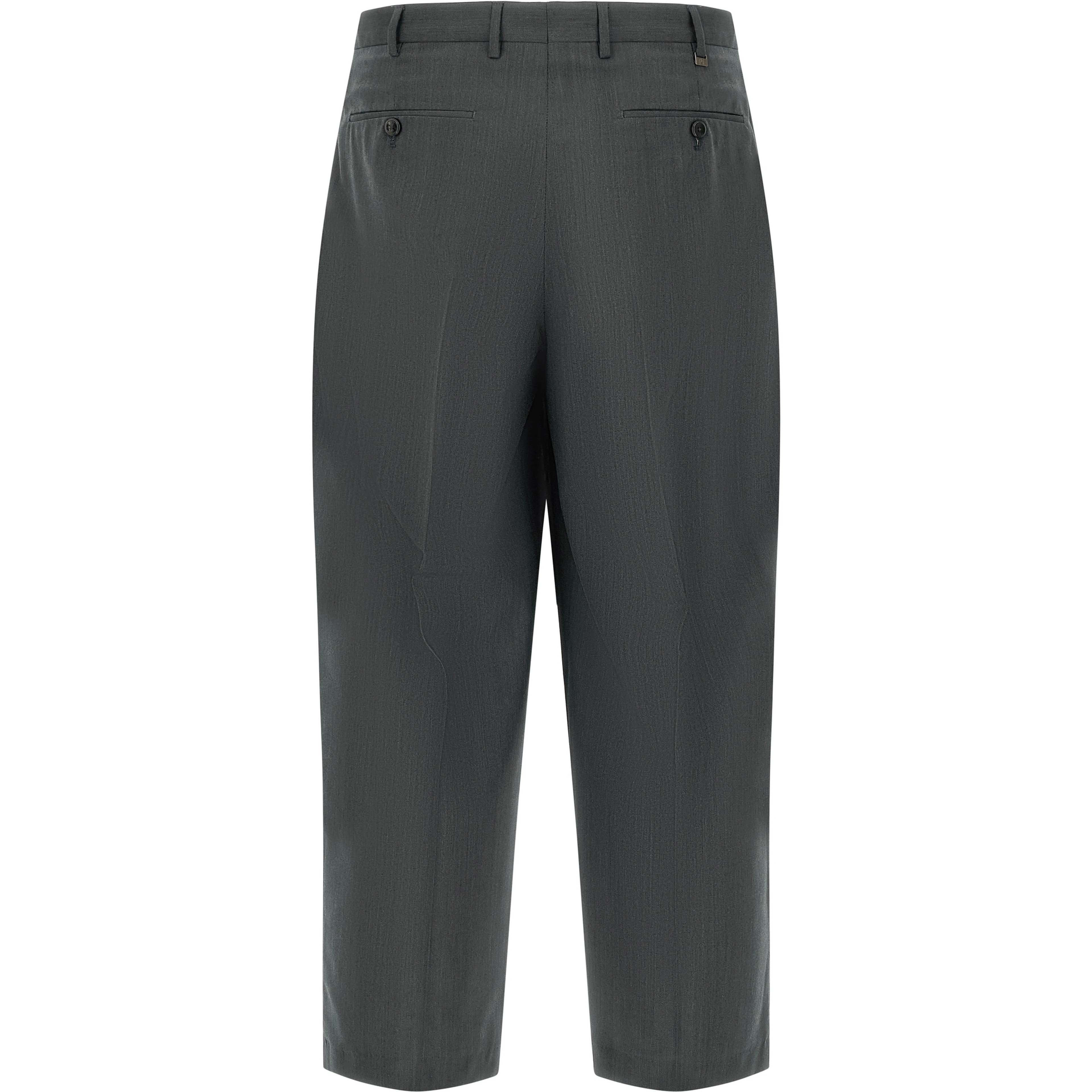 Gray Virgin Wool Dress Pants