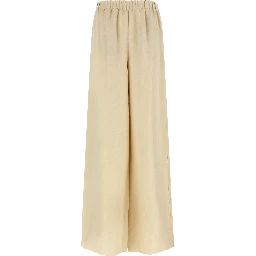 Beige Linen Casual Pants