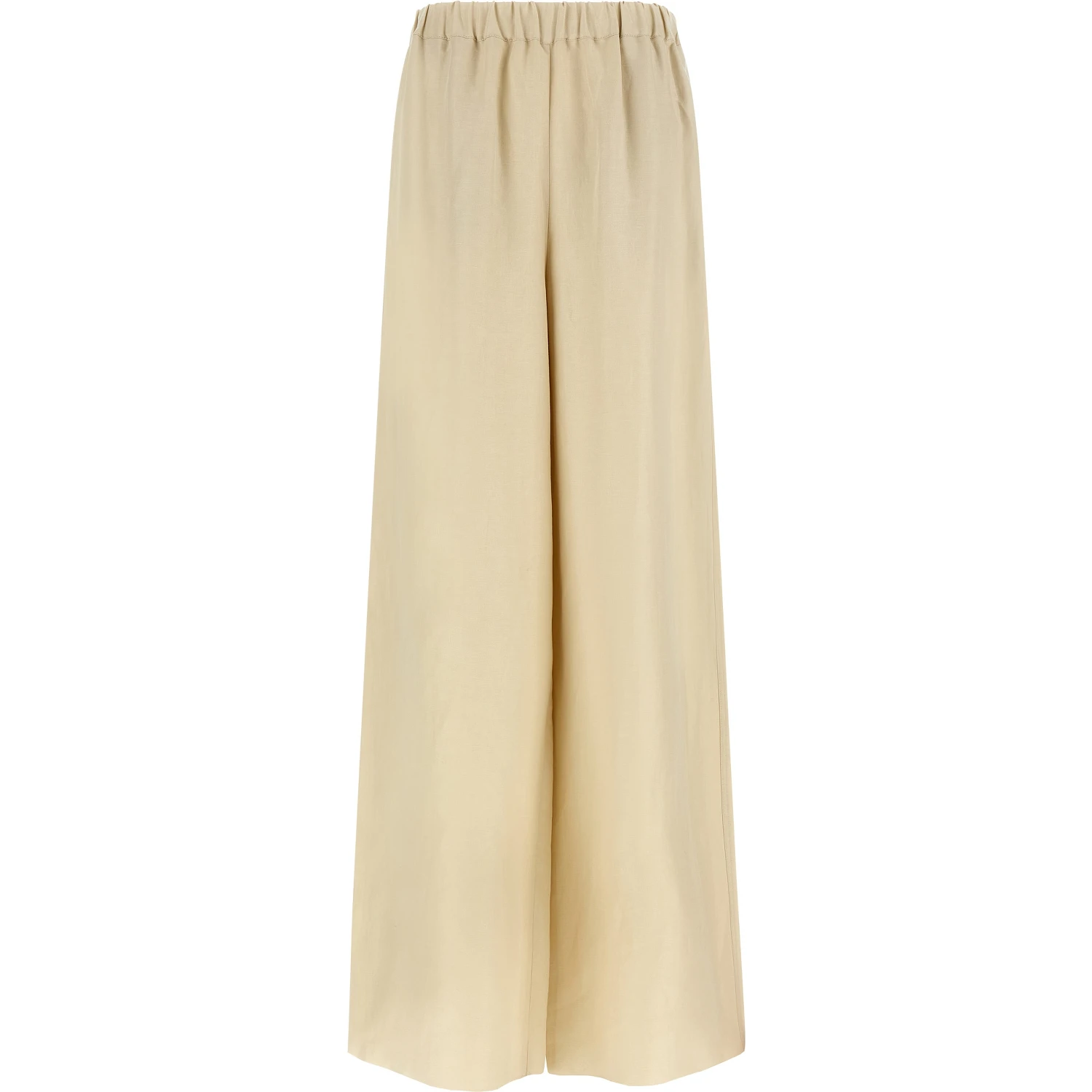 Beige Linen Casual Pants