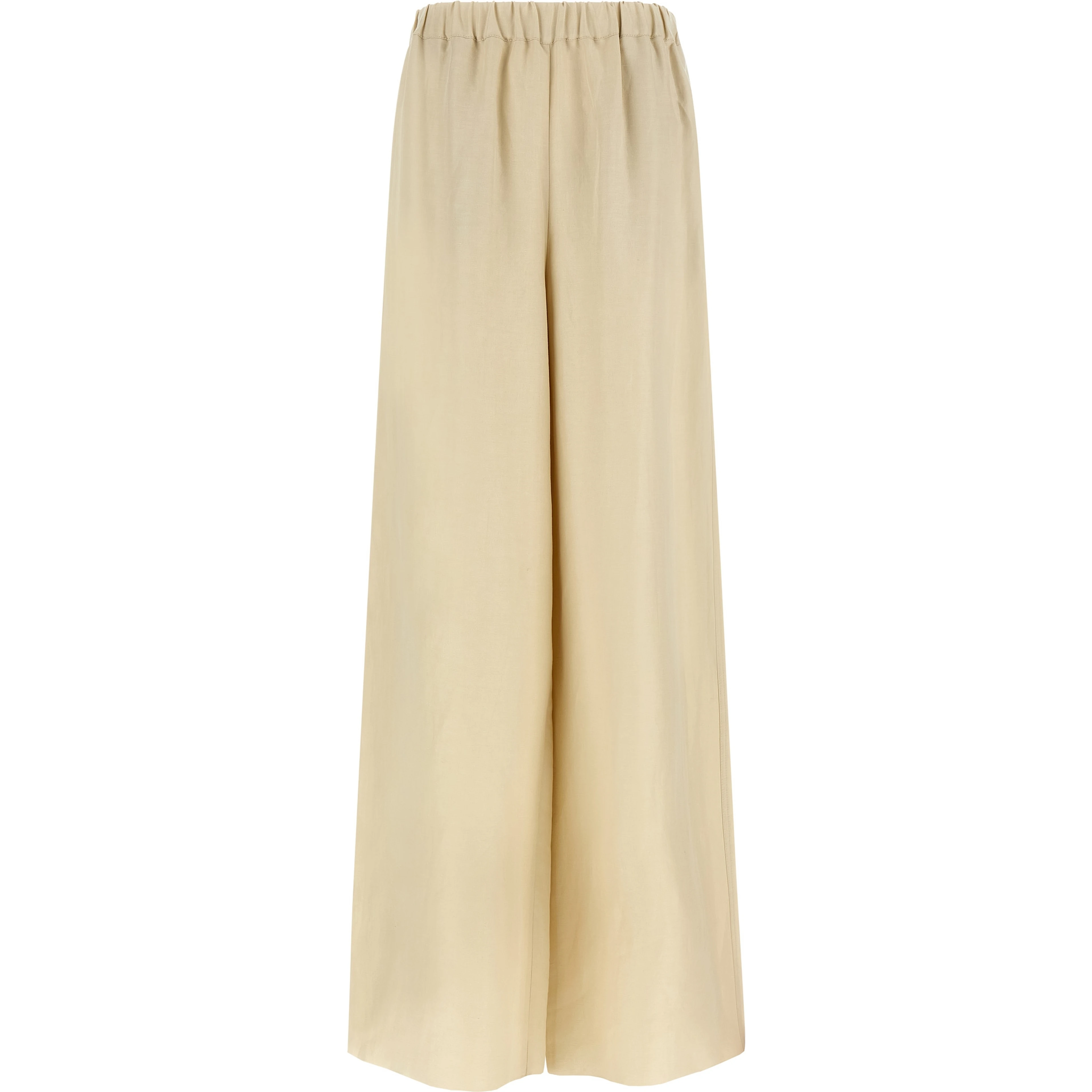 Beige Linen Casual Pants