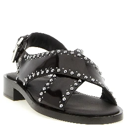 Brown Calfskin Flat Sandals