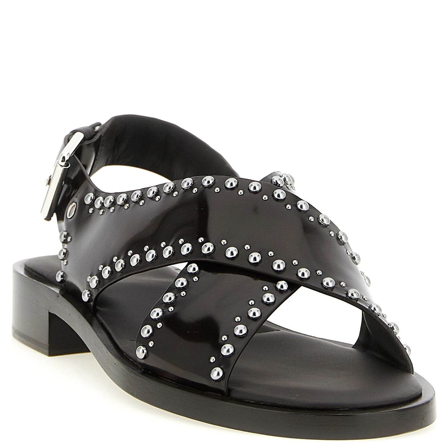Brown Calfskin Flat Sandals