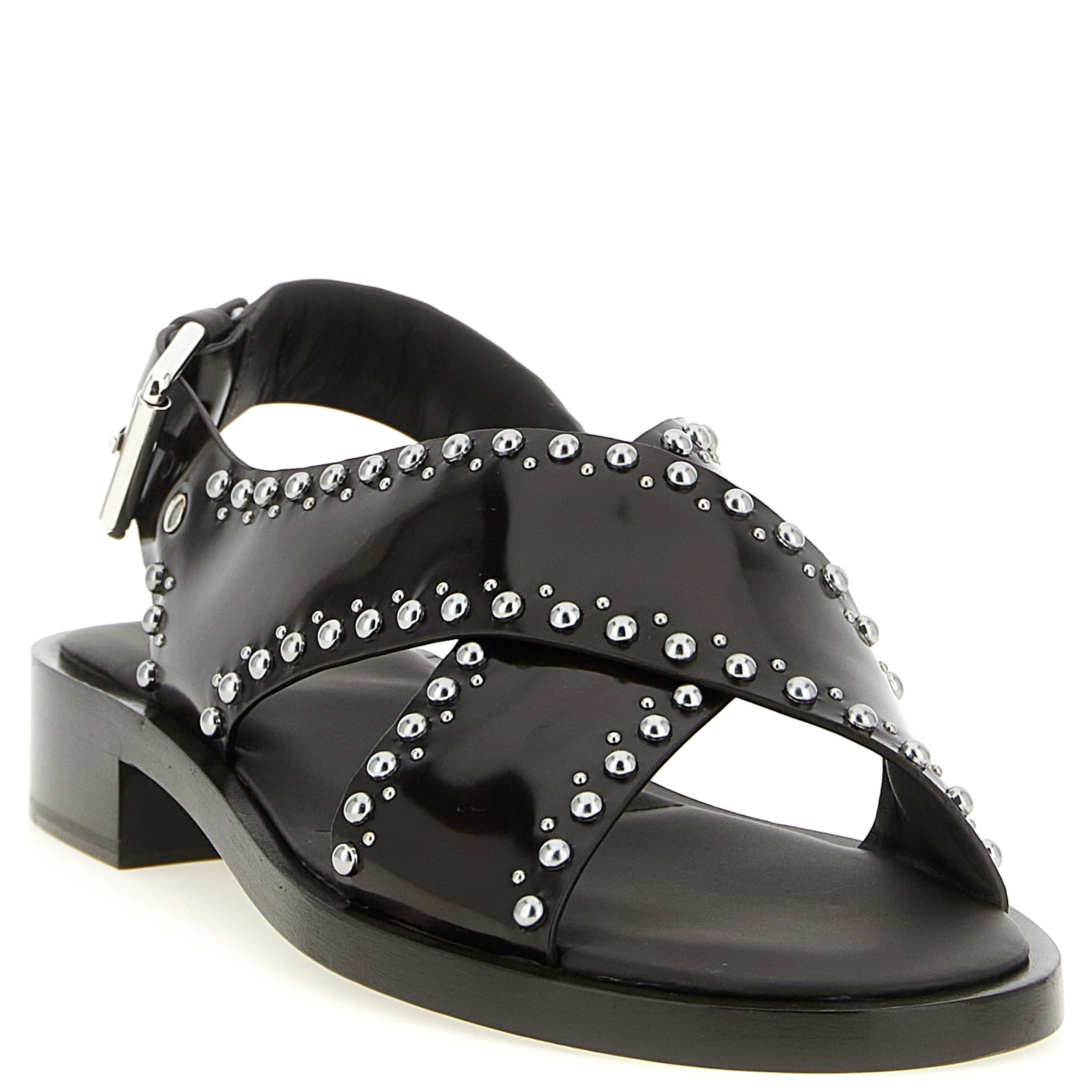 Brown Calfskin Flat Sandals