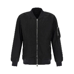 Black Nylon Bomber