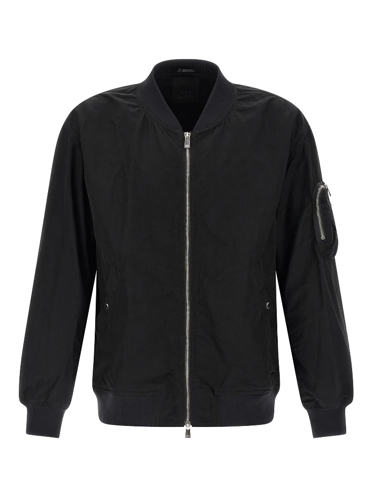 Black Nylon Bomber