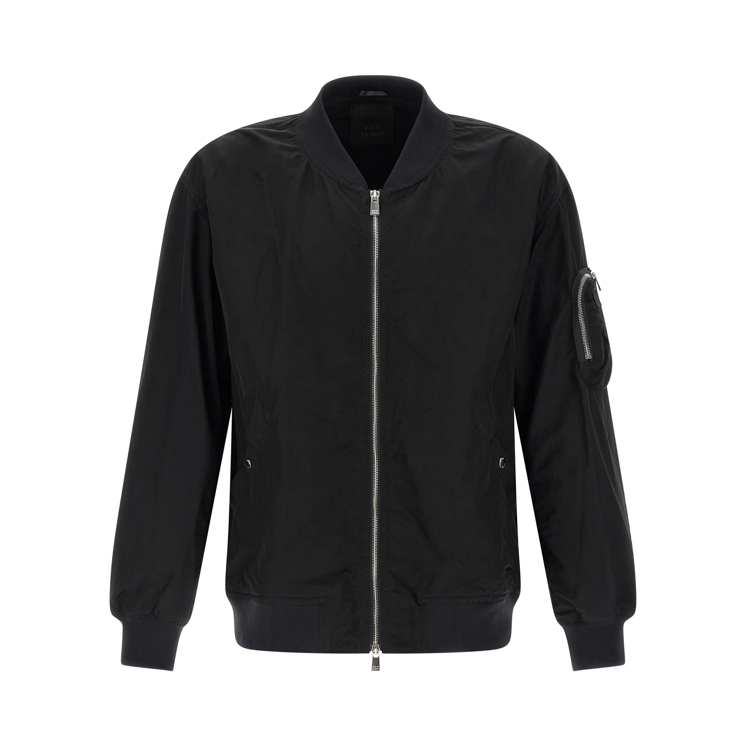 Black Nylon Bomber