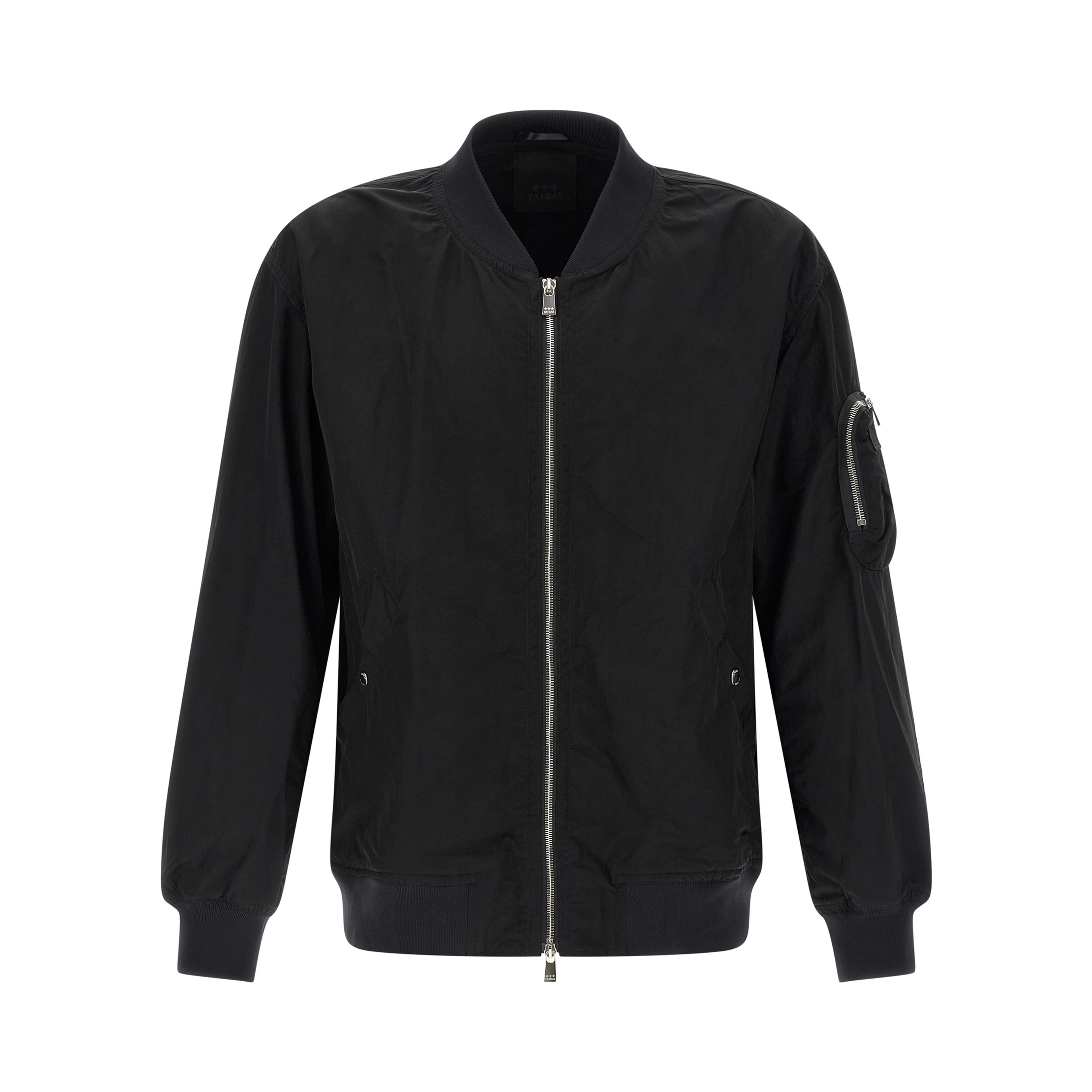 Black Nylon Bomber
