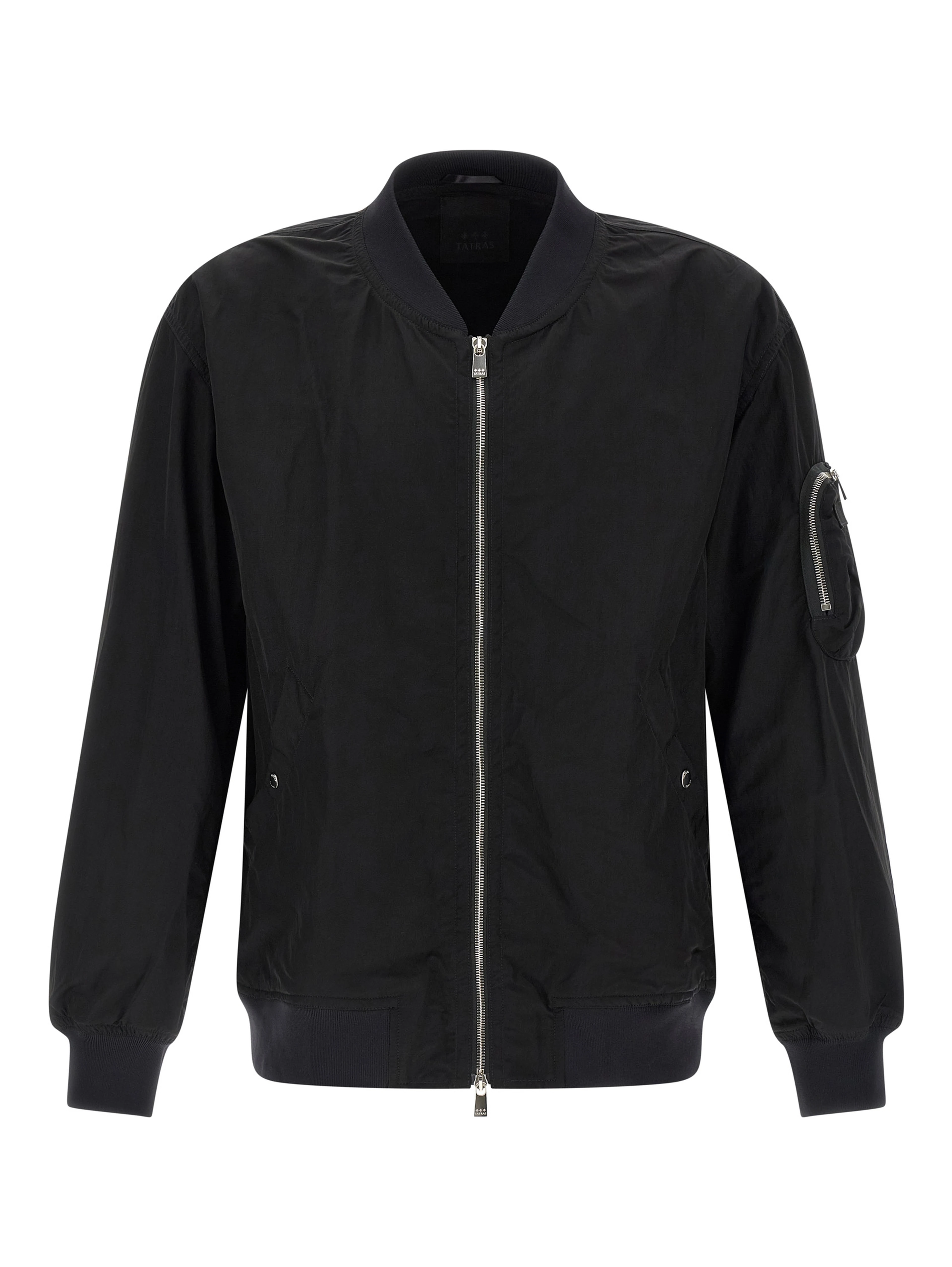 Black Nylon Bomber