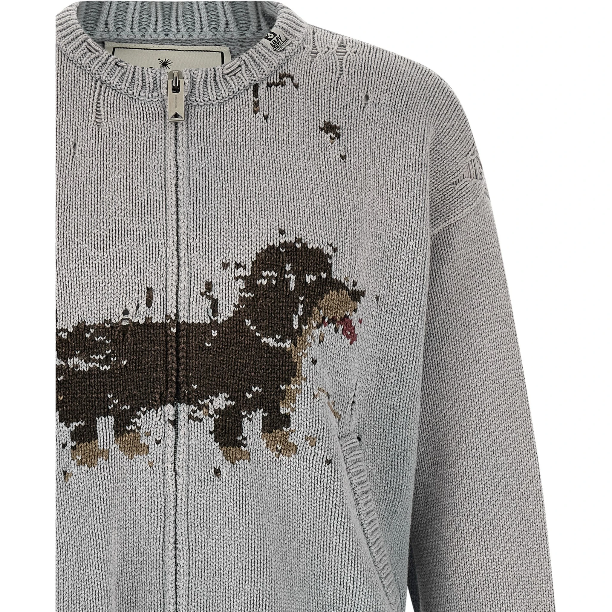 Gray Cotton Cardigan