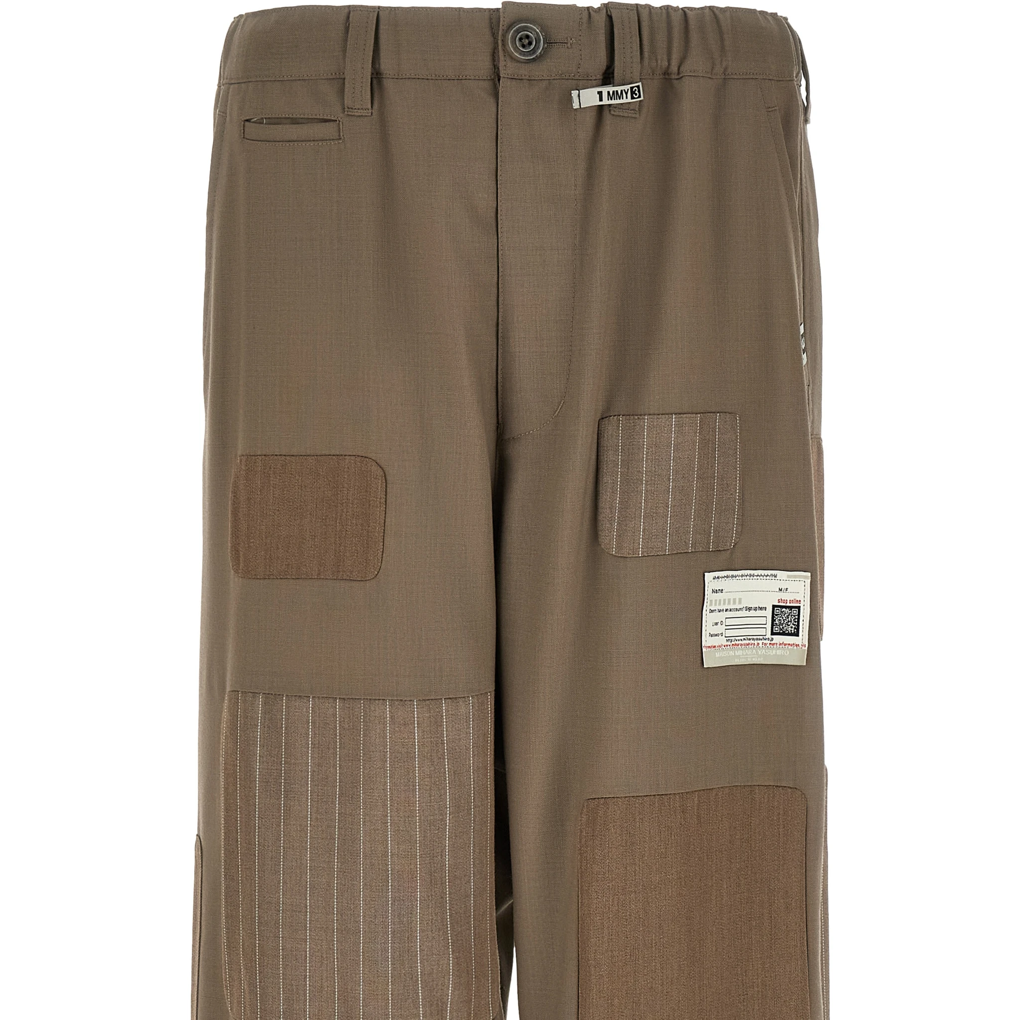 Beige Wool Casual Pants