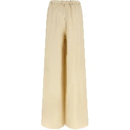 Beige Linen Casual Pants
