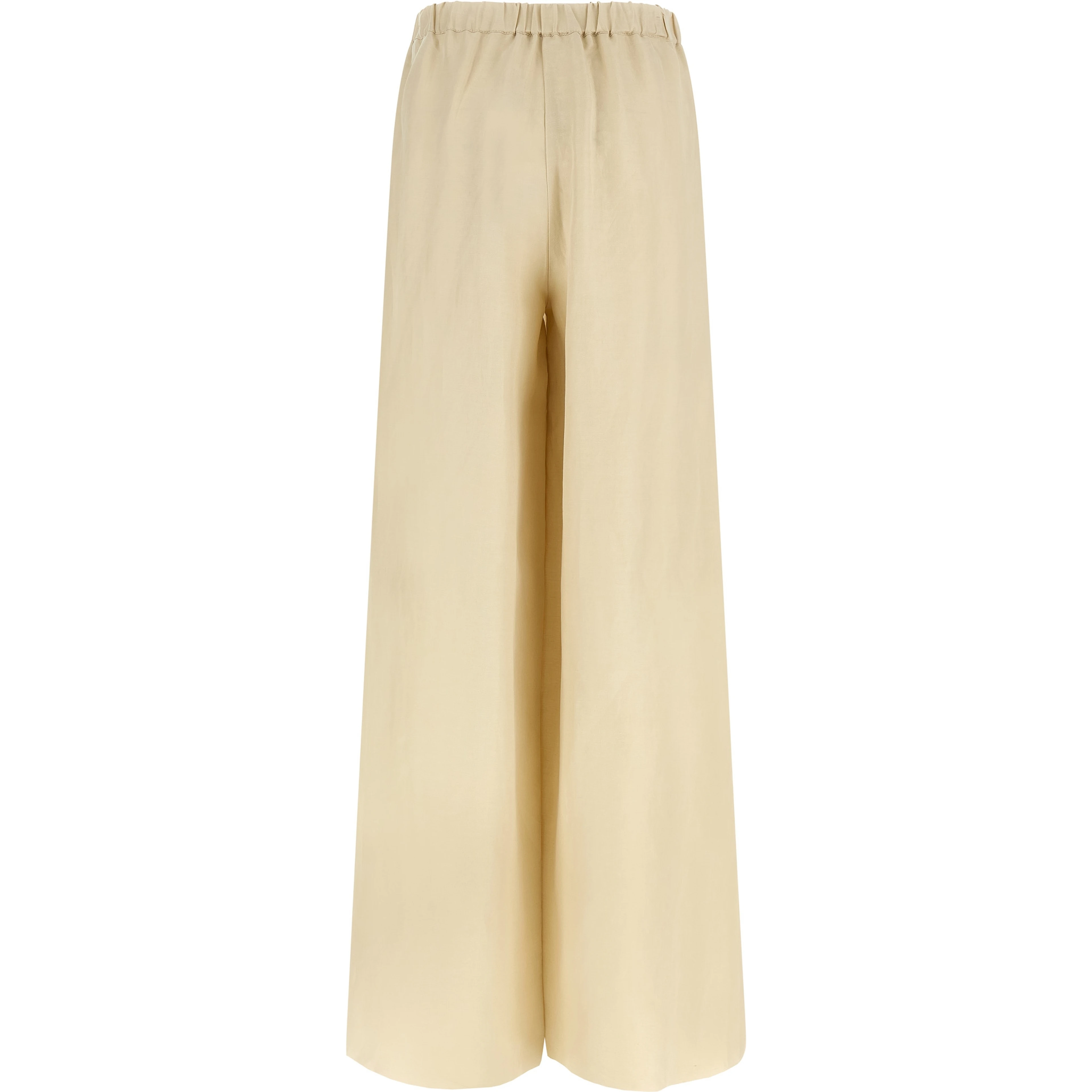 Beige Linen Casual Pants
