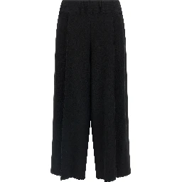 Black Cotton Casual Pants