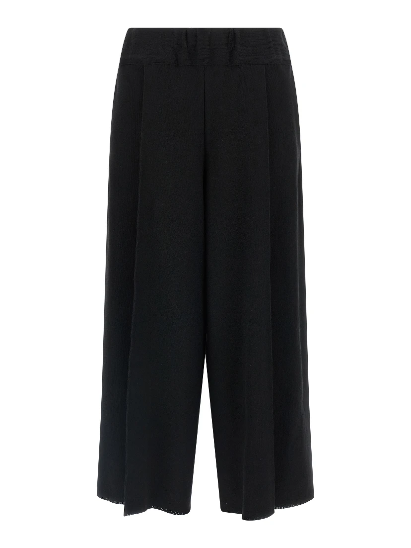 Black Cotton Casual Pants
