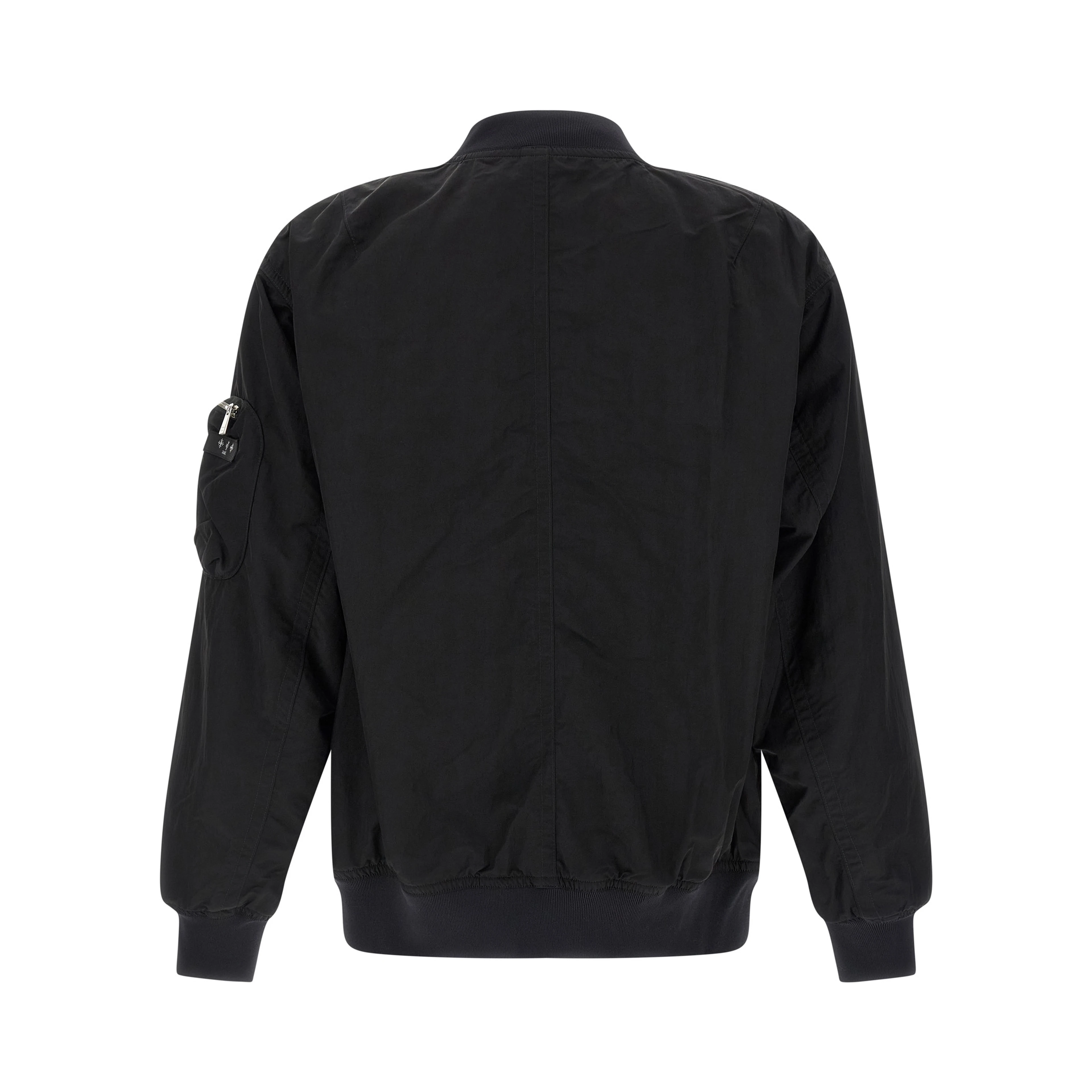 Black Nylon Bomber