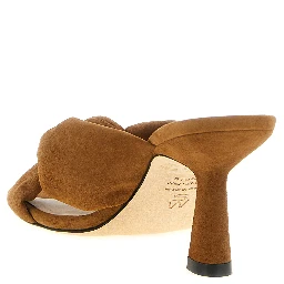 Brown Polyethylene Stiletto Heel Sandals