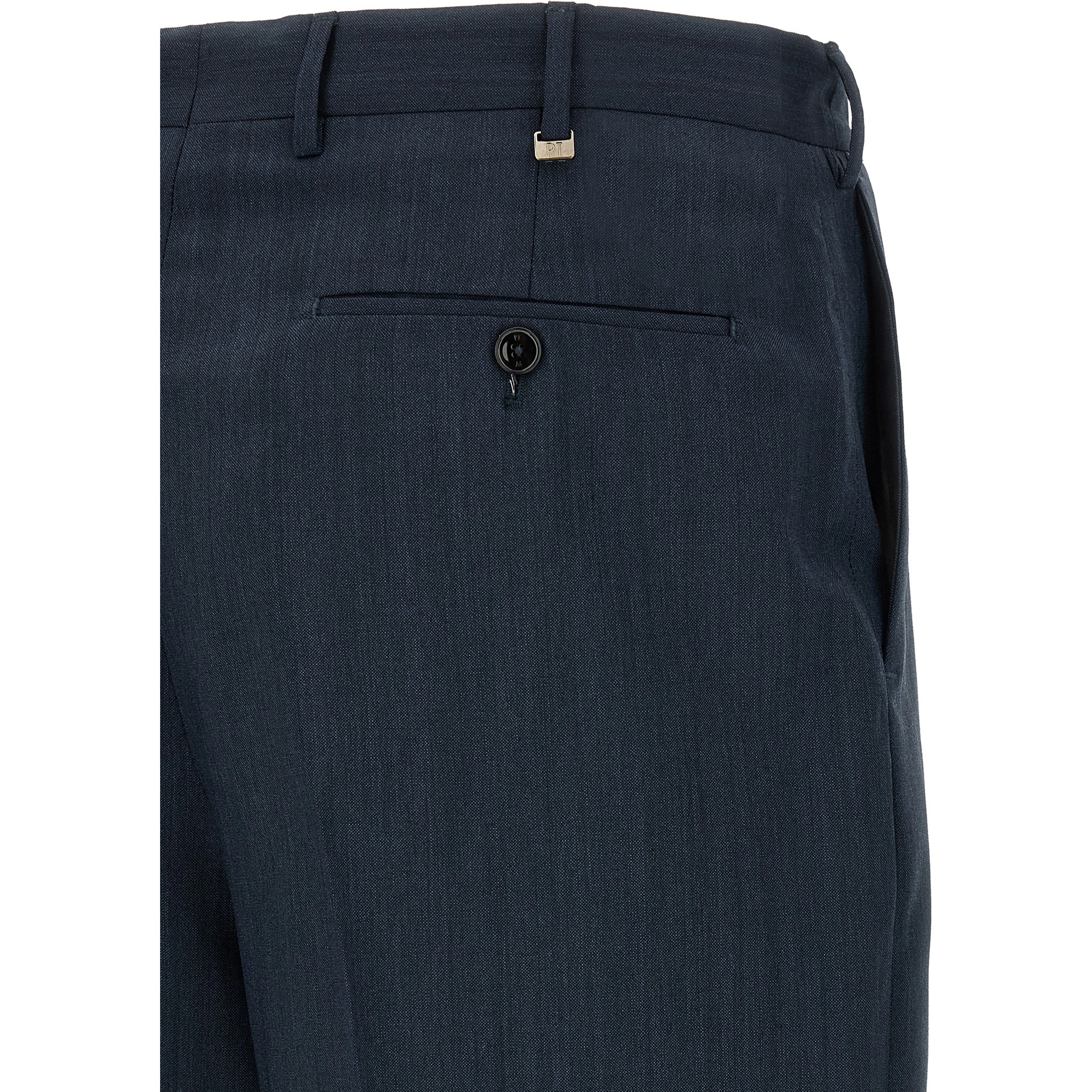 Blue Virgin Wool Dress Pants