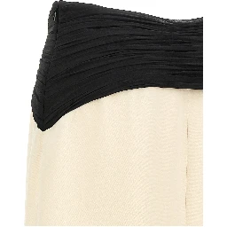 Bicolor Silk Mini Skirt