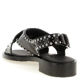 Brown Calfskin Flat Sandals