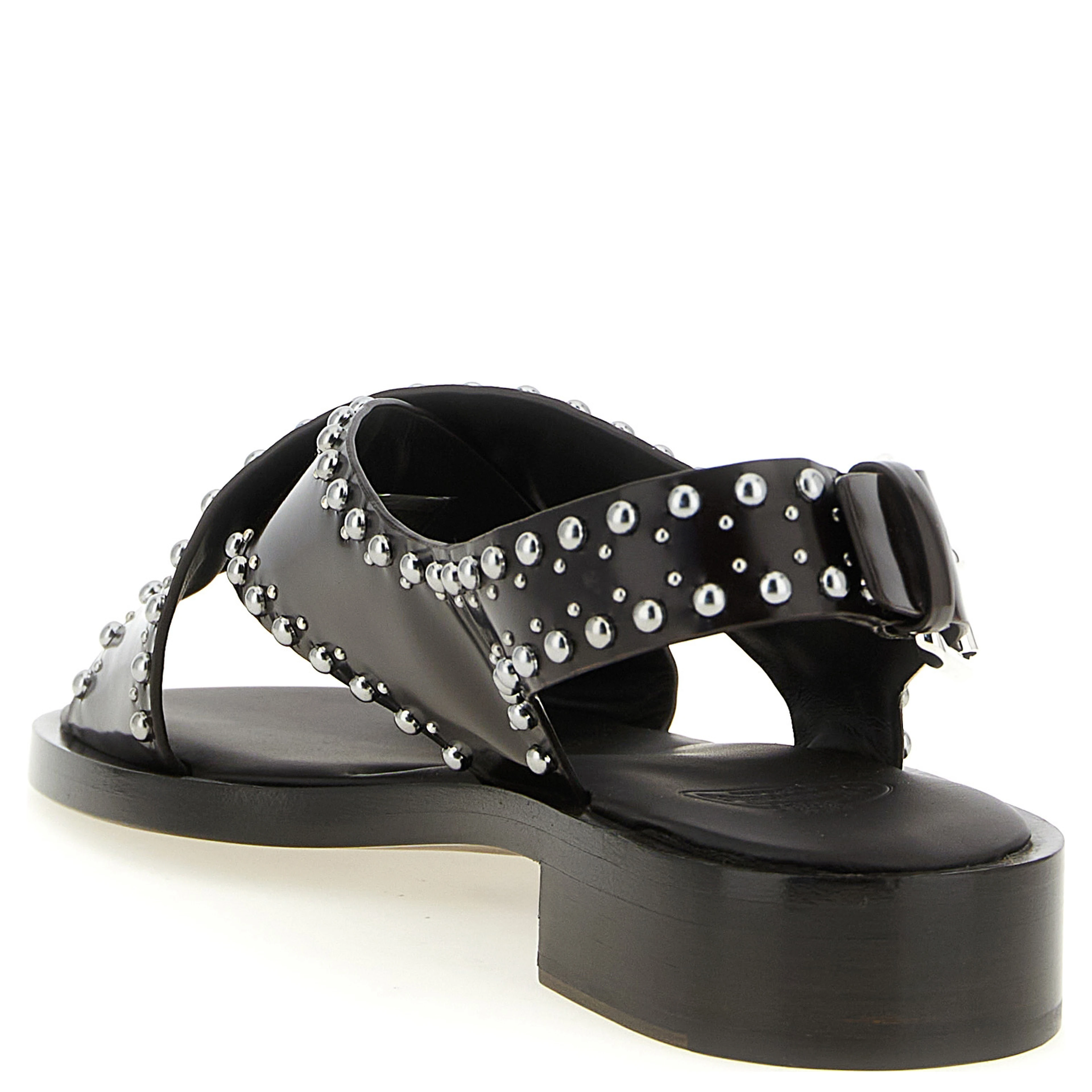 Brown Calfskin Flat Sandals