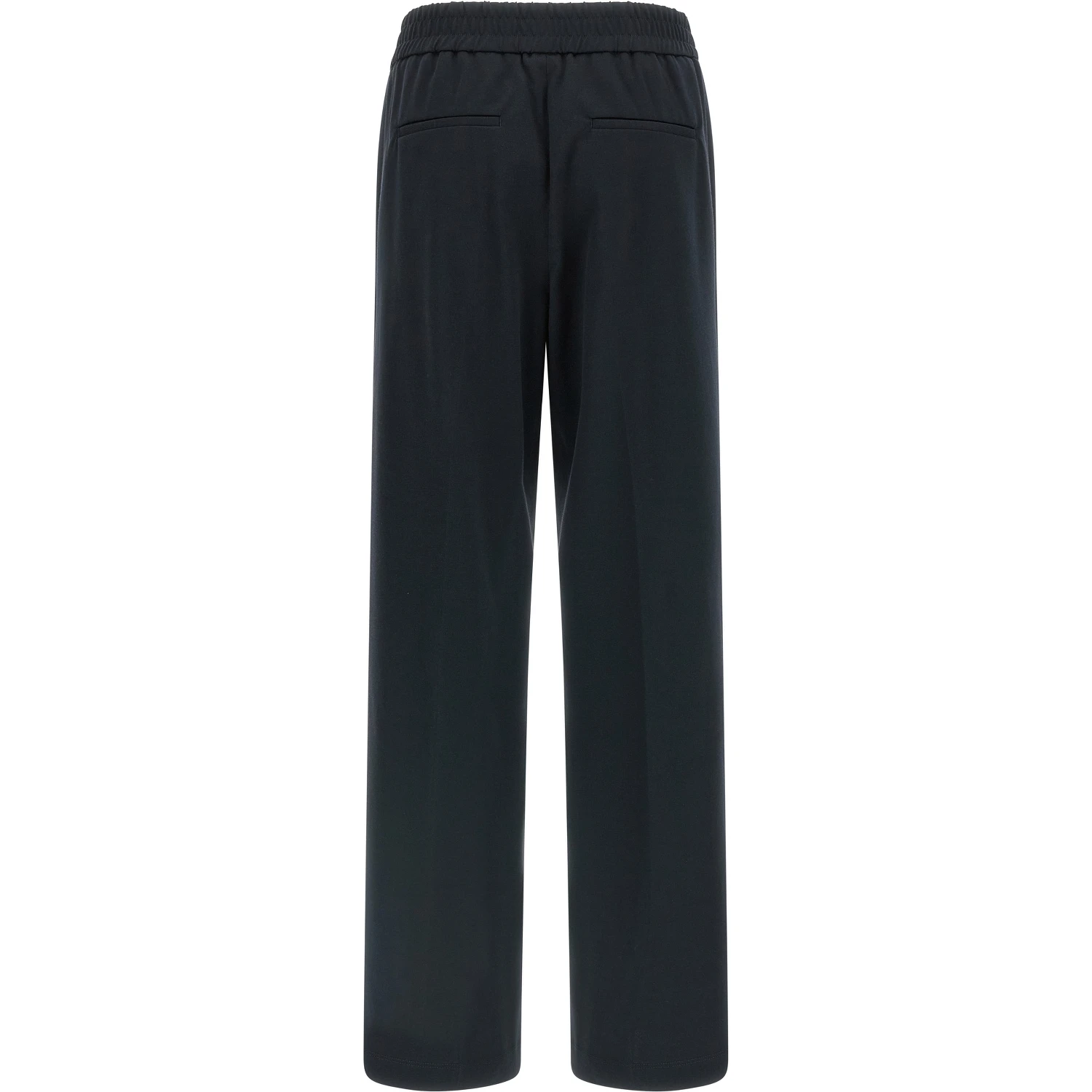 Blue Cotton Casual Pants